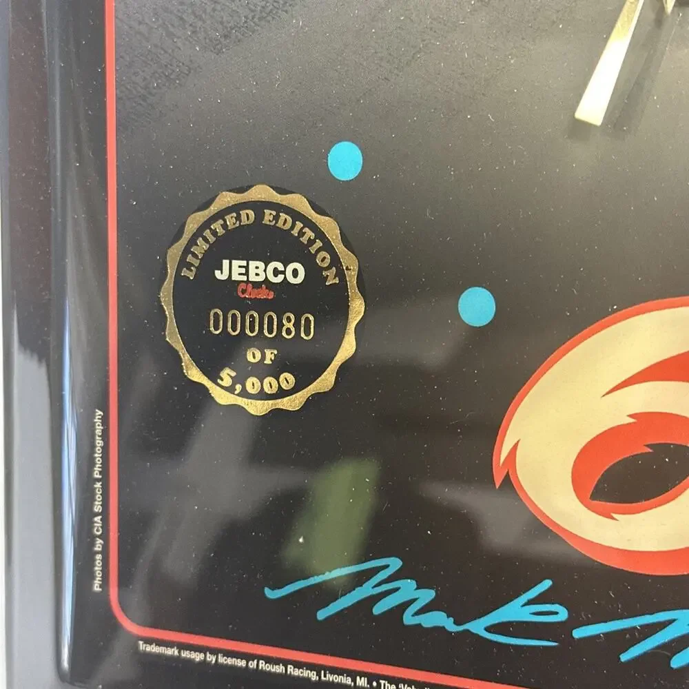 Jebco Limited Edition Clock NASCAR Mark Martin Valvoline #6 New In Box Vintage